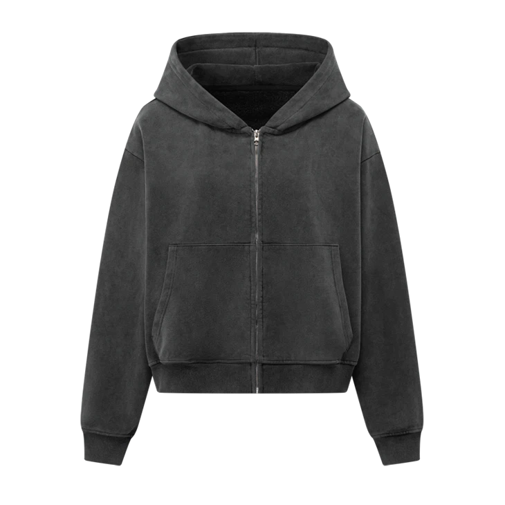 Hurtownia OEM Acid Light Wash, oversize, gruba, zapinana na zamek bluza z kapturem Kornit DTG Print