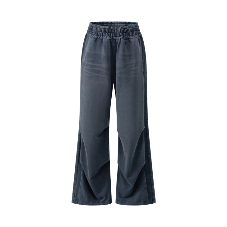 Hurtownia OEM Acid Wash z szerokimi nogawkami i grubymi bawełnianymi spodniami dresowymi Kornit DTG Print
